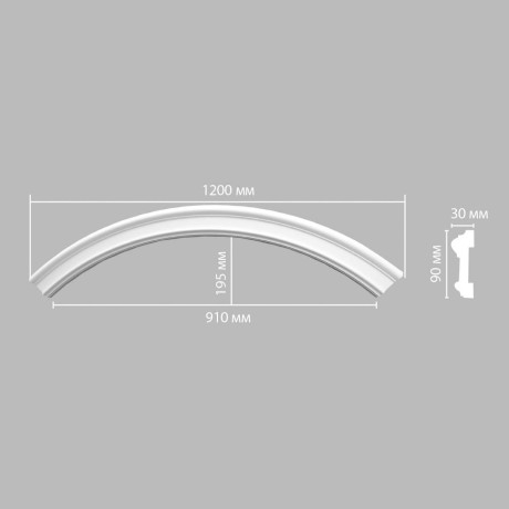 Радиус [1/4 круга] DECOMASTER 897901-150 (Rнар. 840 | Rвн. 750мм)
